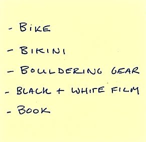 Packing List