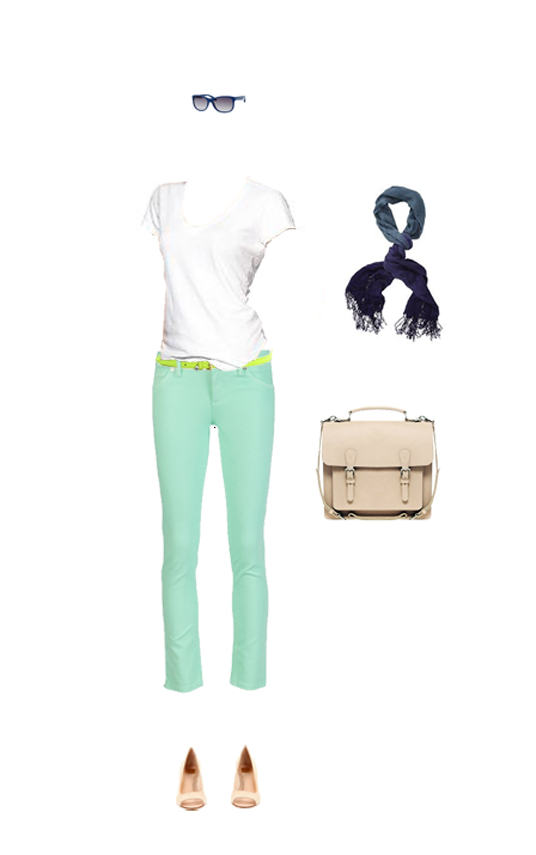 What to Wear: Seafoam Jeans