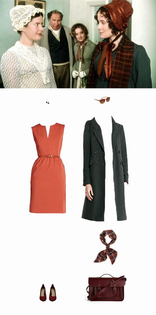 What to Wear: A Coral and Green Travel Outfit Inspired by Lizzie Bennet, Pride & Prejudice