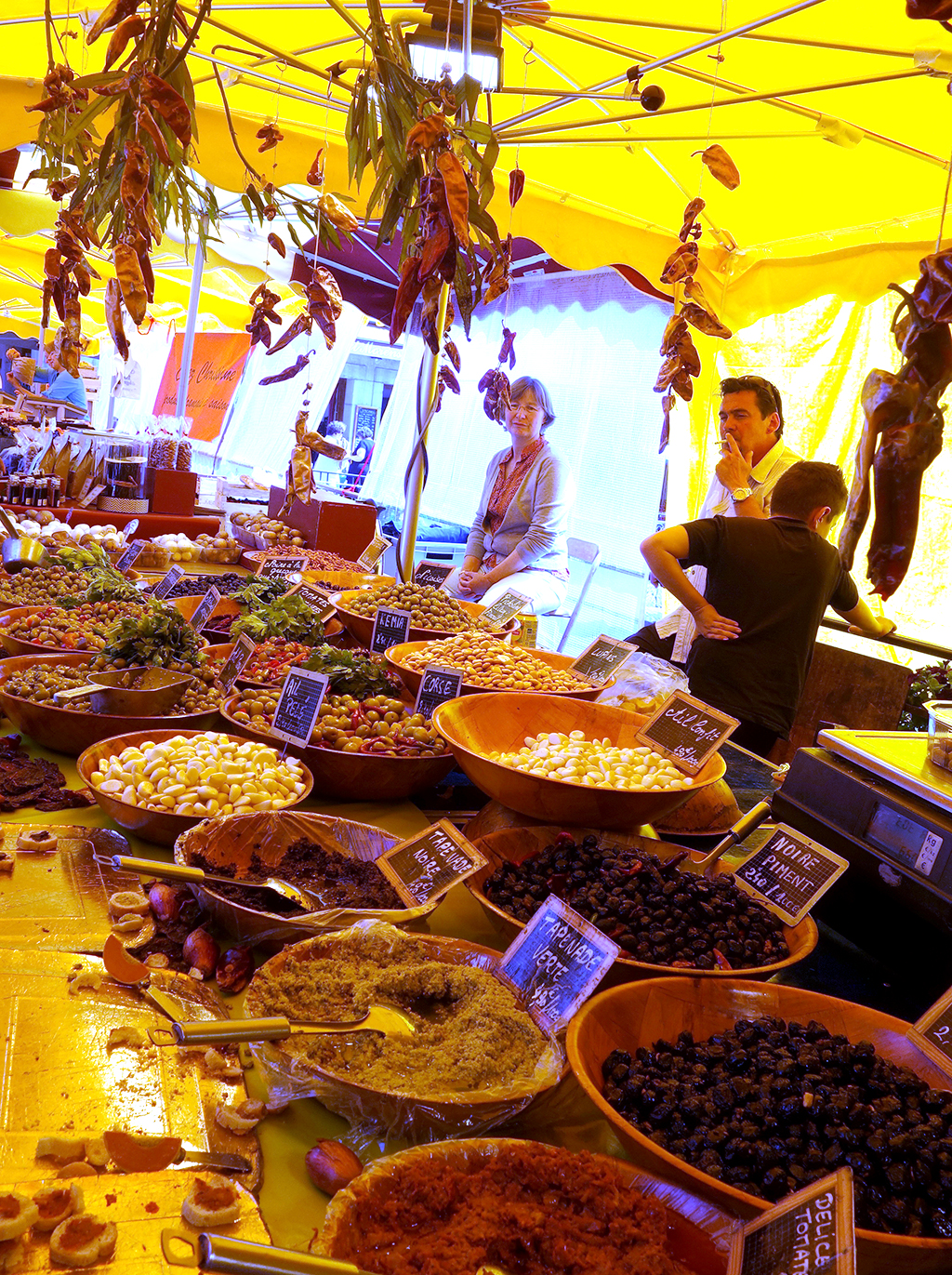 Olive vendor in Annecy