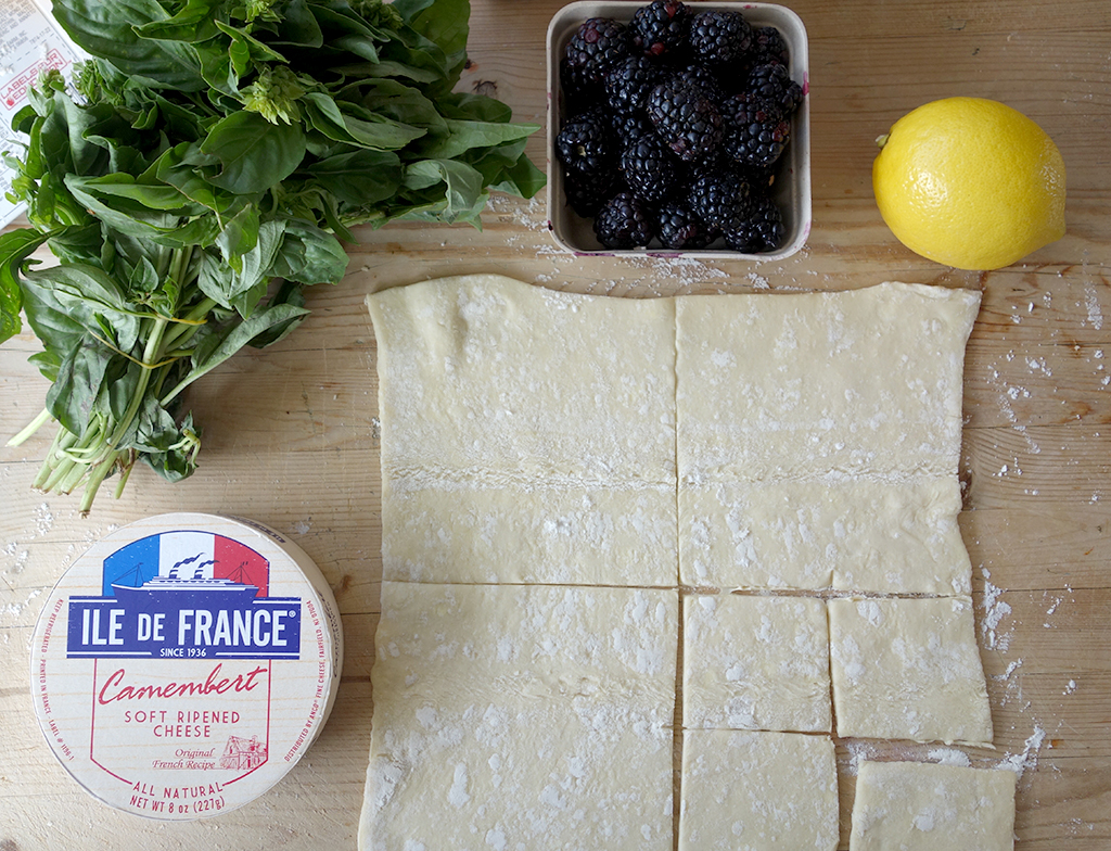 Prep for blackberry basil puffs