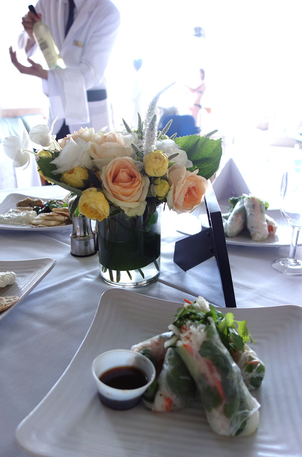 Poolside dining at Nob Hill Spa