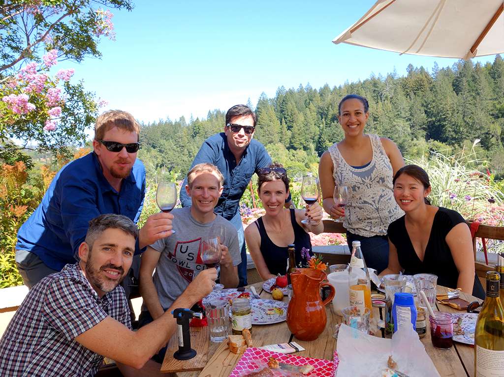 Picnic on the patio of Marimar Winery