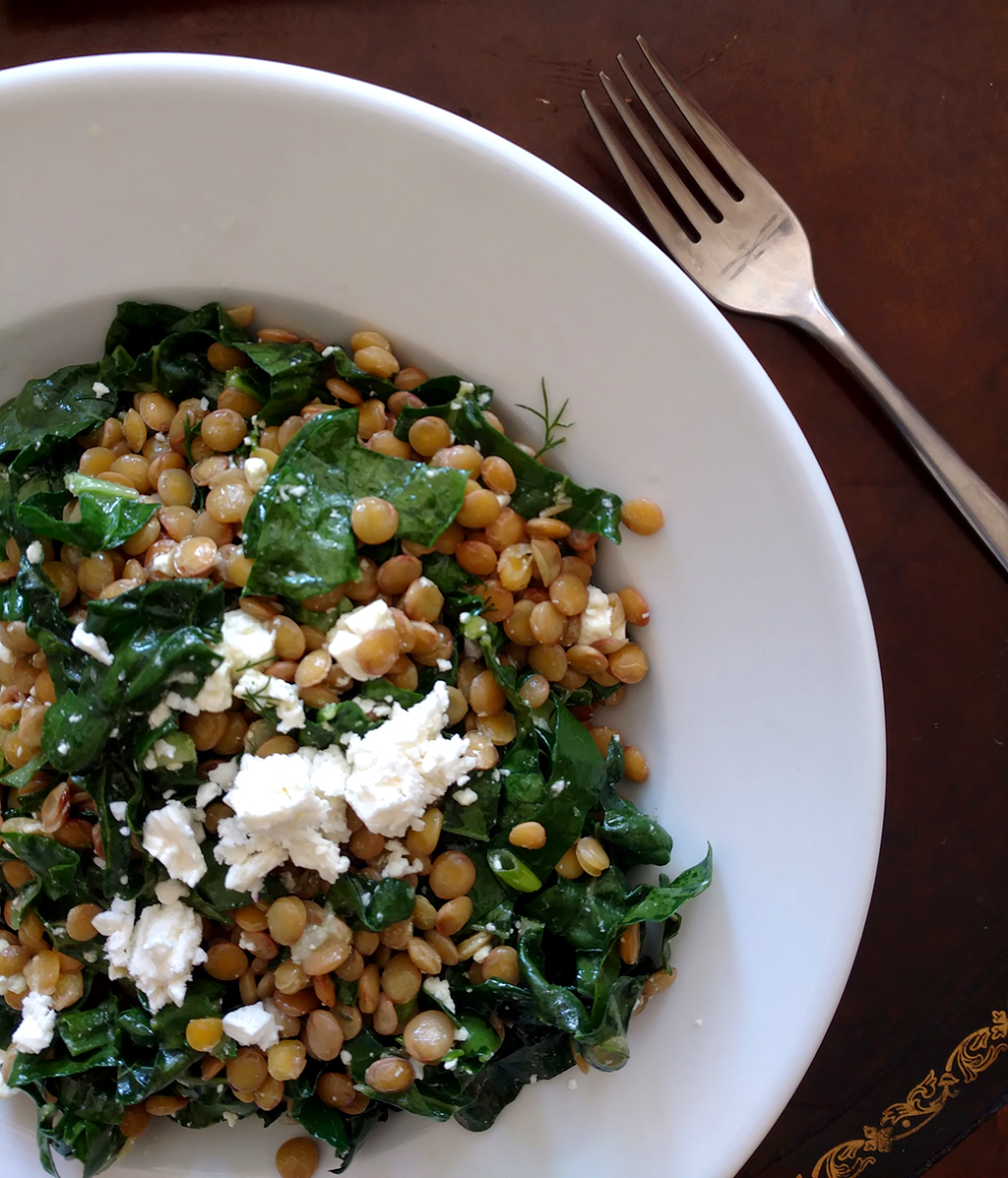 Warm Green Lentil & Kale Salad: A Favorite Work-from-Home Lunch