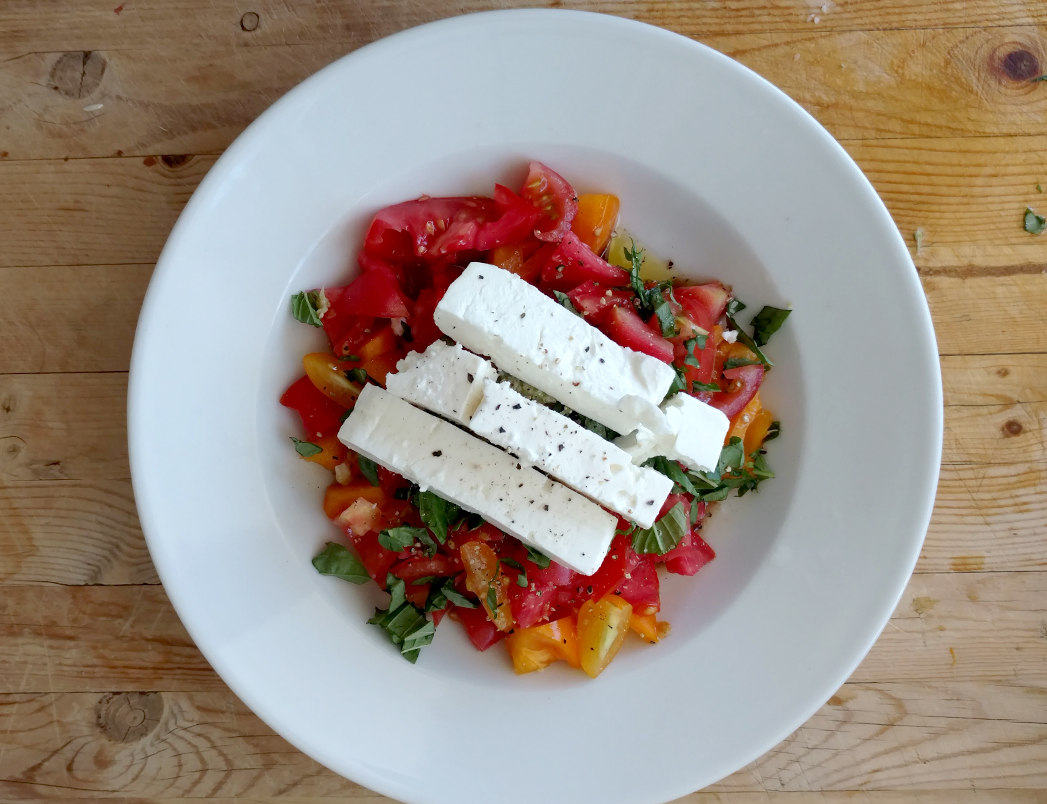 Tomato, Basil and Feta Salad