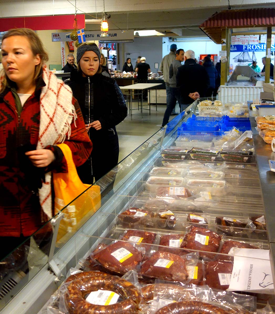 Shopping for local food in Iceland